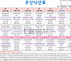 11월4주 식단표