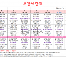 2월 4주차 식단표