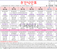 5월 4주 식단표